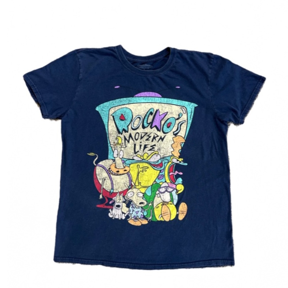 Nickelodeon’s “Rocko’s Modern Life” Group T-shirt Navy Blue size Medium